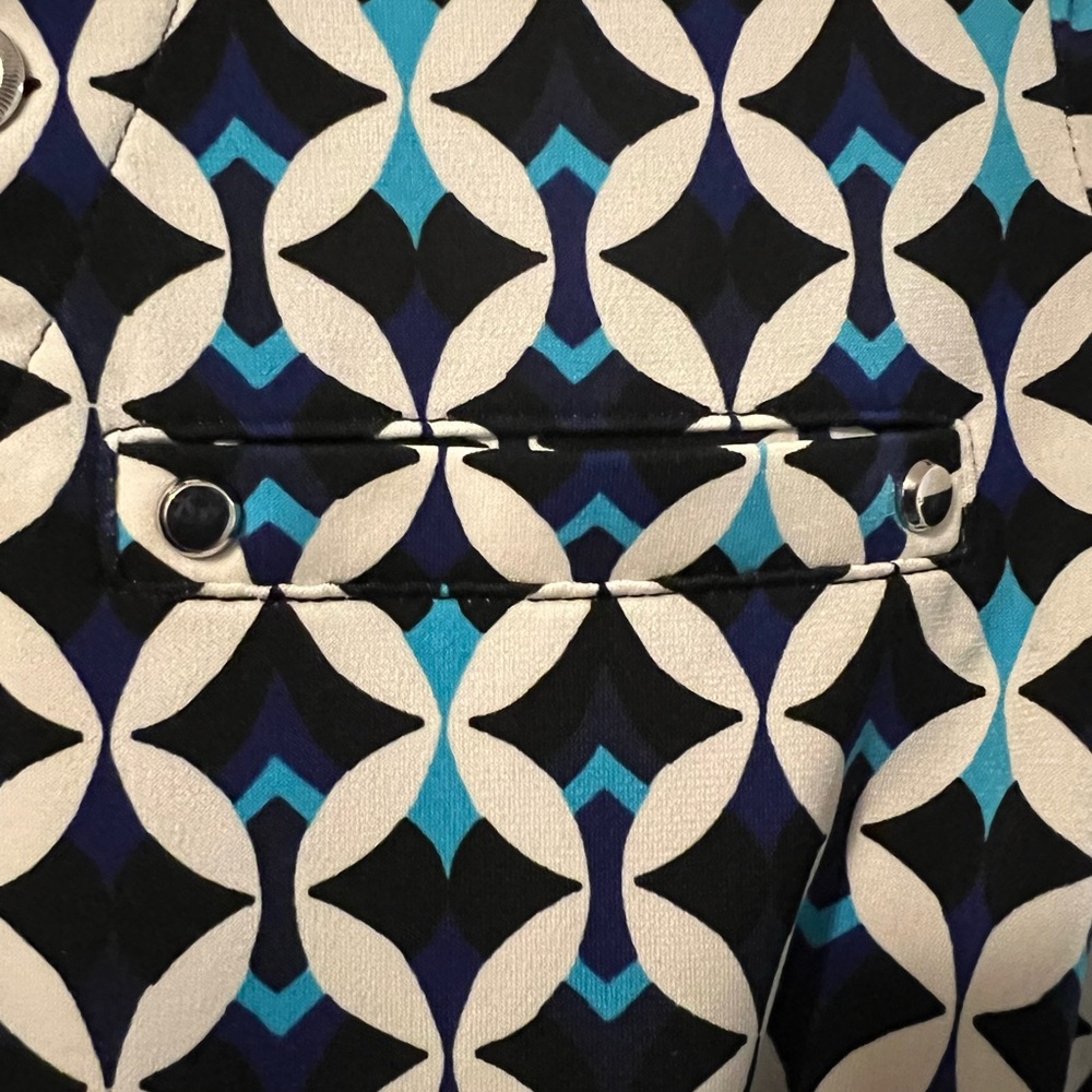 π White House Black Market Black and White A-line Dress with Tie Front (SIZE M) - Picture 3 of 9